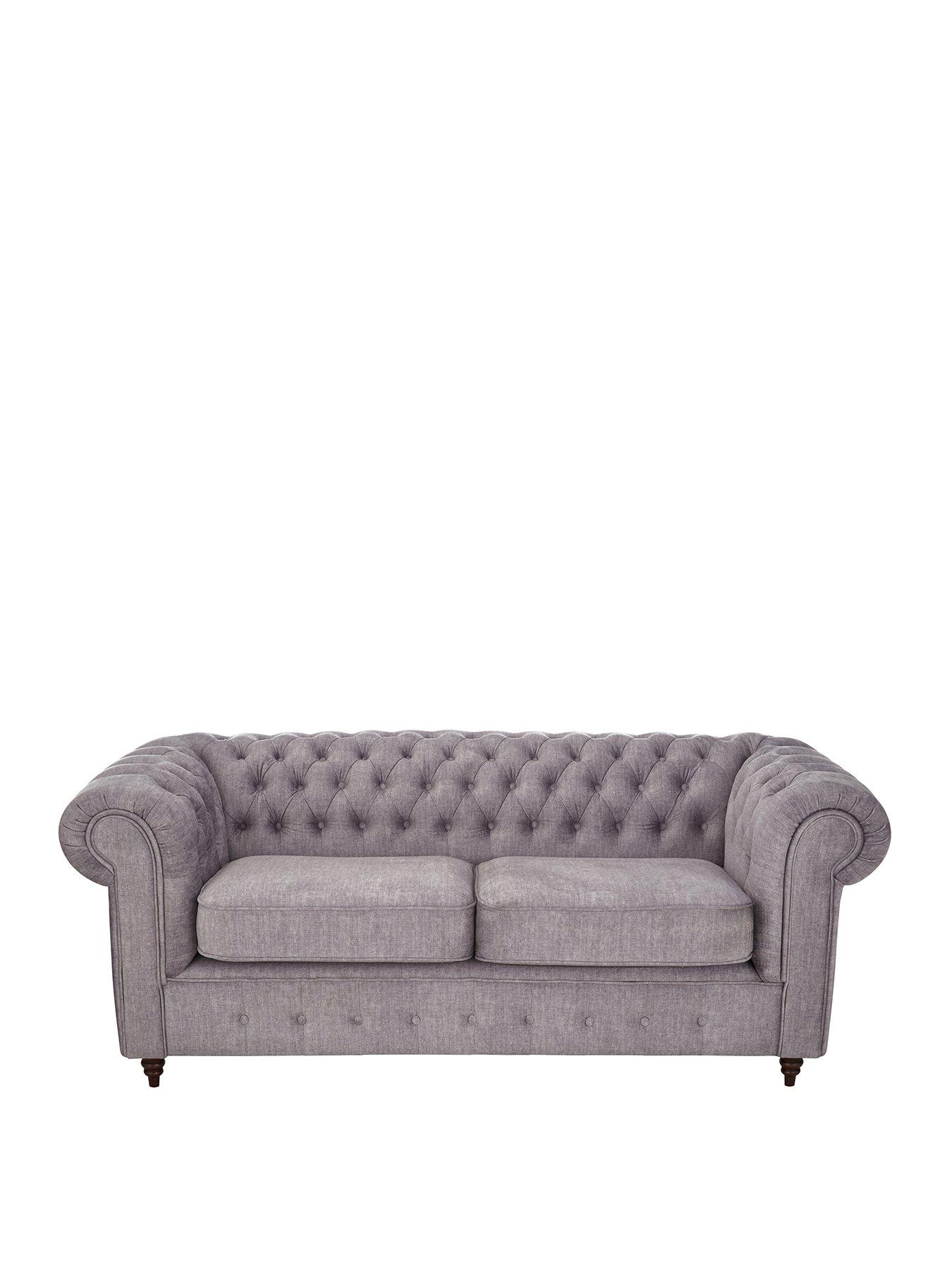 Image 2 of 7 of The Very Collection Laura Chesterfield&nbsp;Fabric 2 Seater Sofa - Grey&nbsp;- FSC&reg; Certified