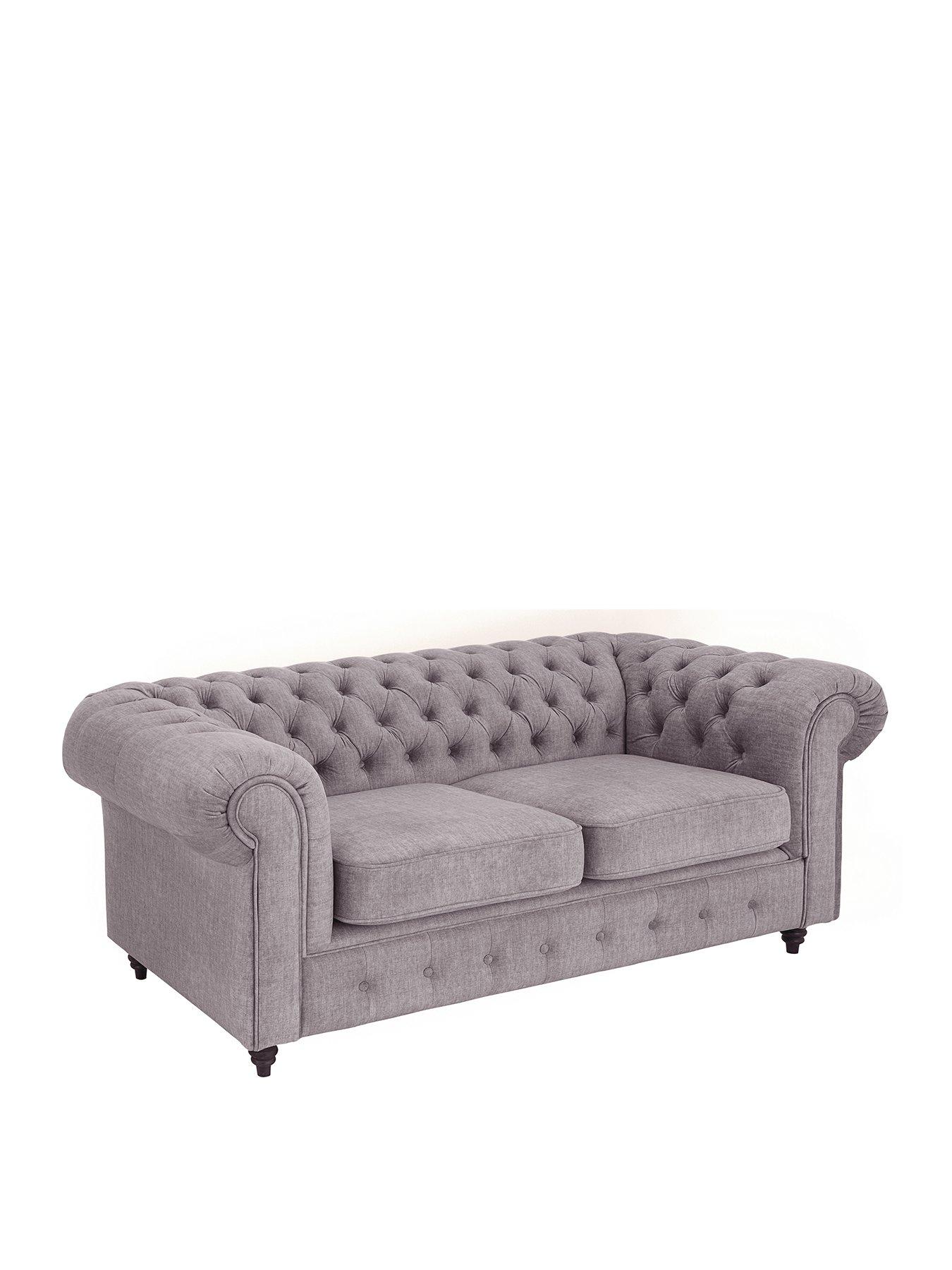 Image 3 of 7 of The Very Collection Laura Chesterfield&nbsp;Fabric 2 Seater Sofa - Grey&nbsp;- FSC&reg; Certified
