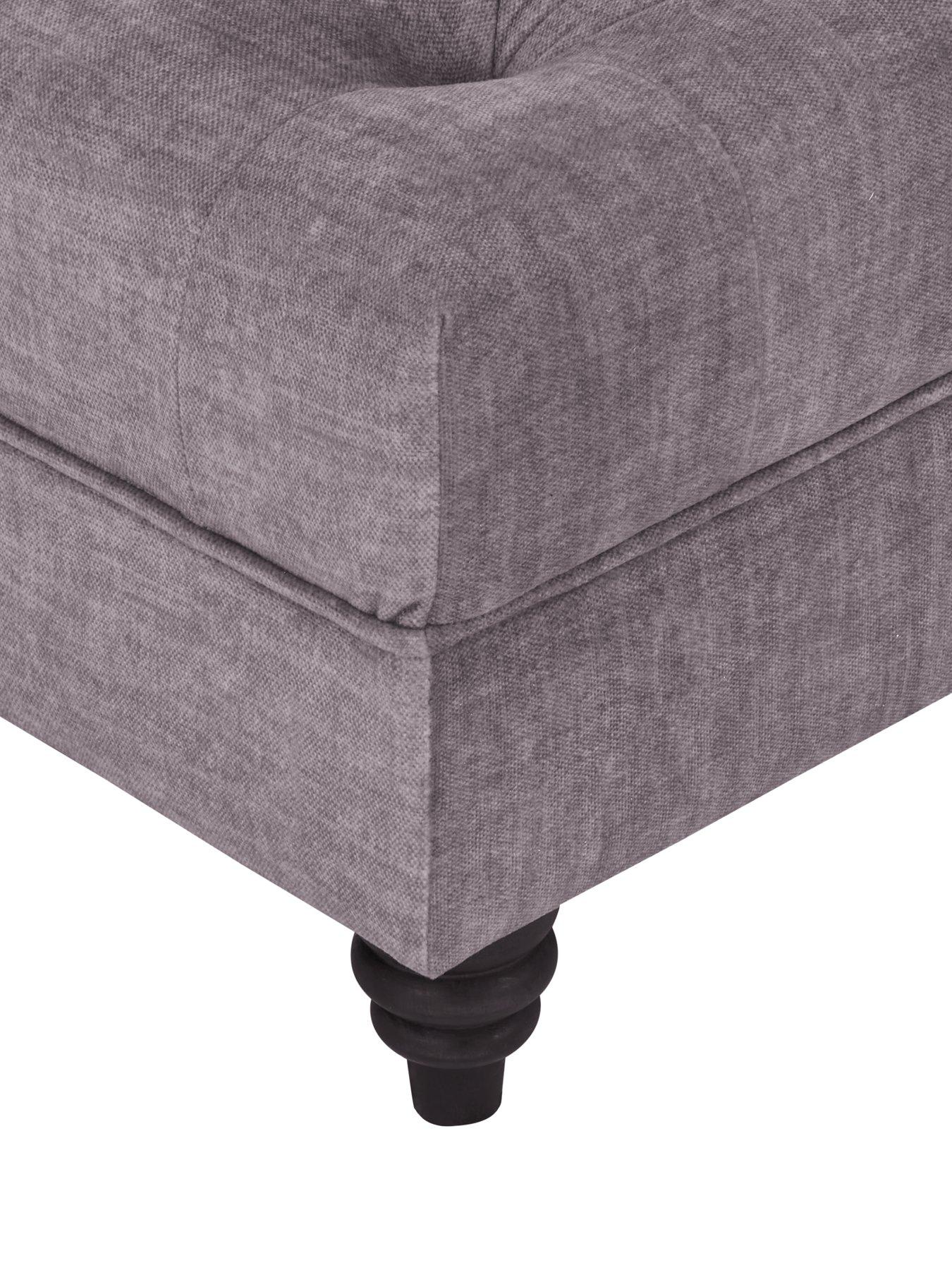 Image 5 of 7 of The Very Collection Laura Chesterfield&nbsp;Fabric Footstool - Grey&nbsp;- FSC&reg; Certified