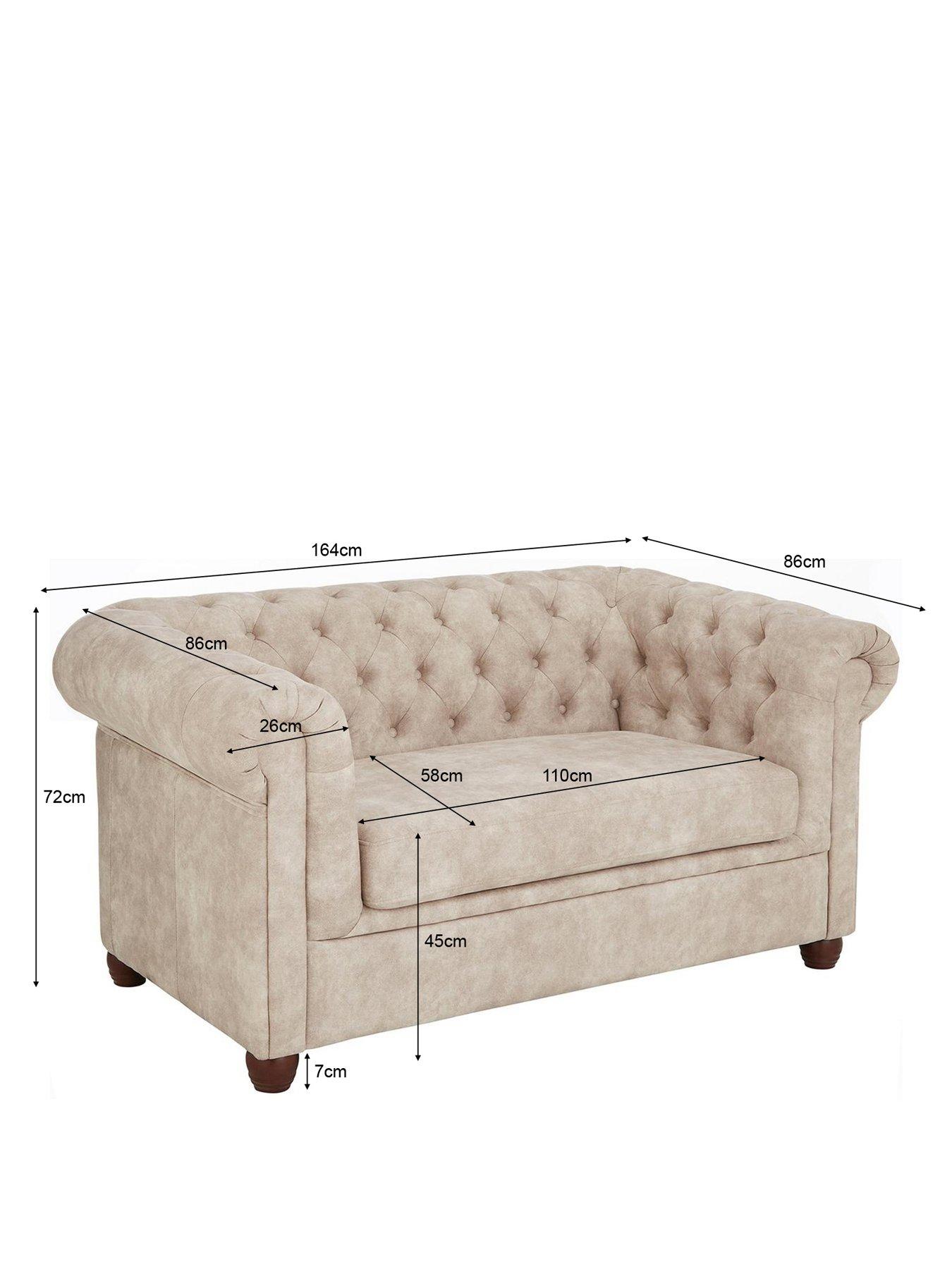 Image 5 of 6 of The Very Collection Chester Chesterfield&nbsp;Leather Look&nbsp;2&nbsp;Seater Sofa - Pebble&nbsp;- FSC&reg; Certified