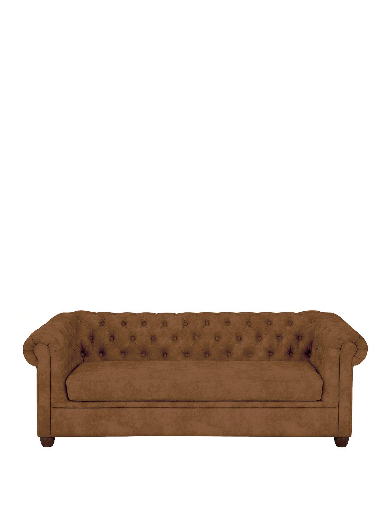 Image 2 of 6 of The Very Collection Chester&nbsp;Leather Look 3 Seater Sofa - Chocolate&nbsp;- FSC&reg; Certified
