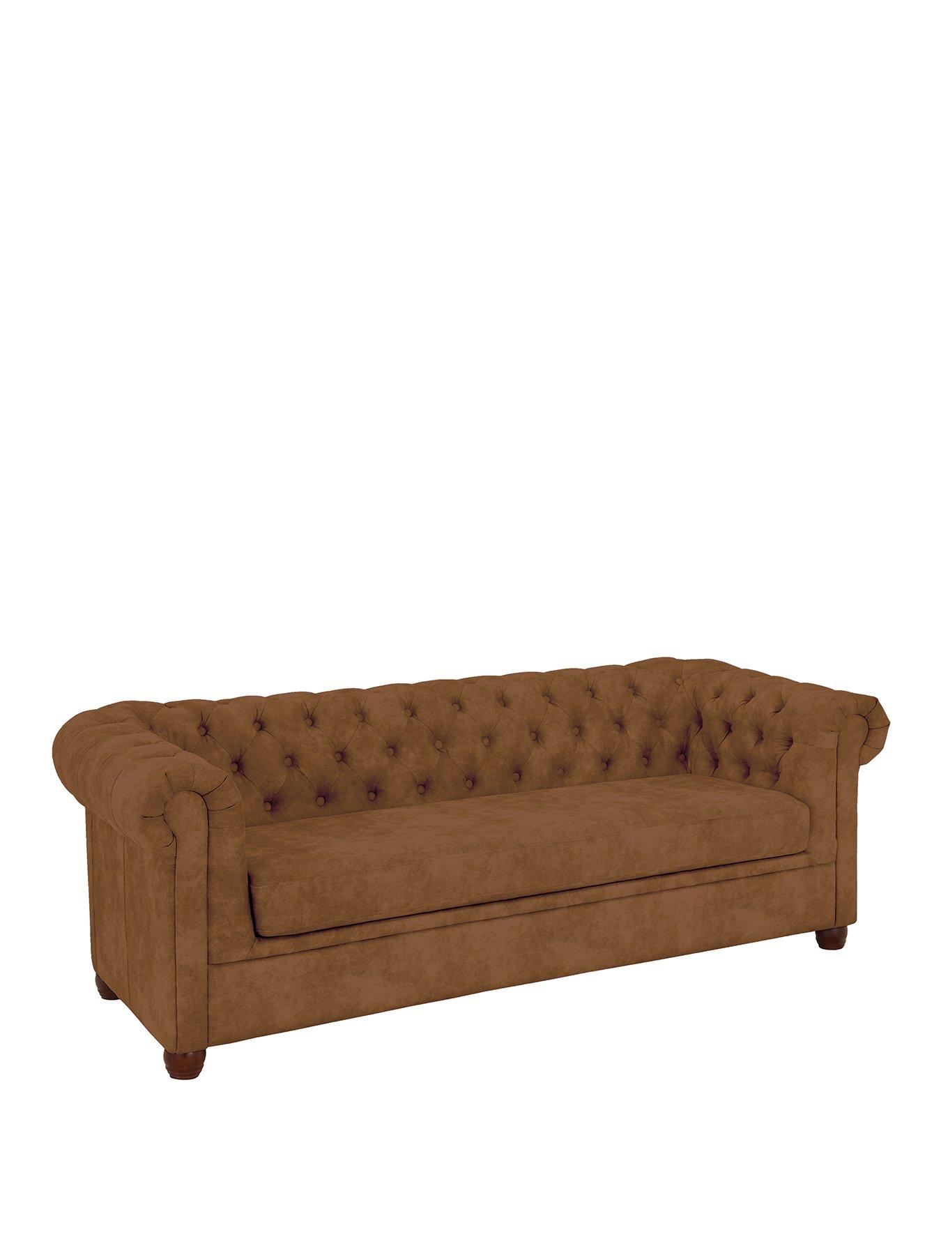Image 3 of 6 of The Very Collection Chester&nbsp;Leather Look 3 Seater Sofa - Chocolate&nbsp;- FSC&reg; Certified