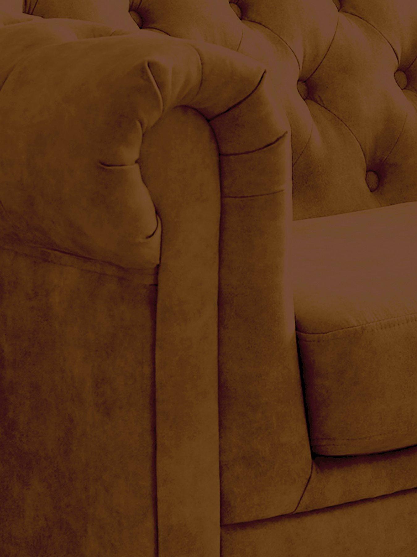 Image 4 of 6 of The Very Collection Chester&nbsp;Leather Look 3 Seater Sofa - Chocolate&nbsp;- FSC&reg; Certified
