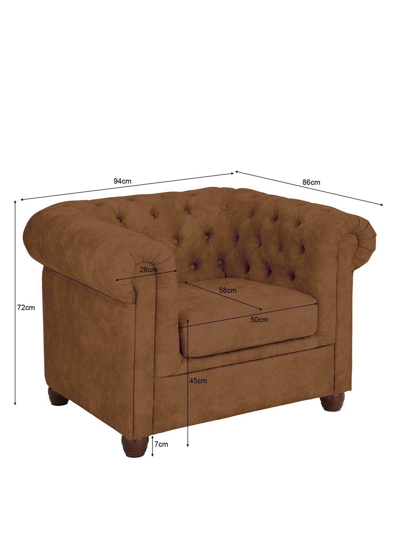 Image 5 of 6 of Very Home Chester Chesterfield Leather Look&nbsp;Armchair - Chocolate&nbsp;- FSC&reg; Certified