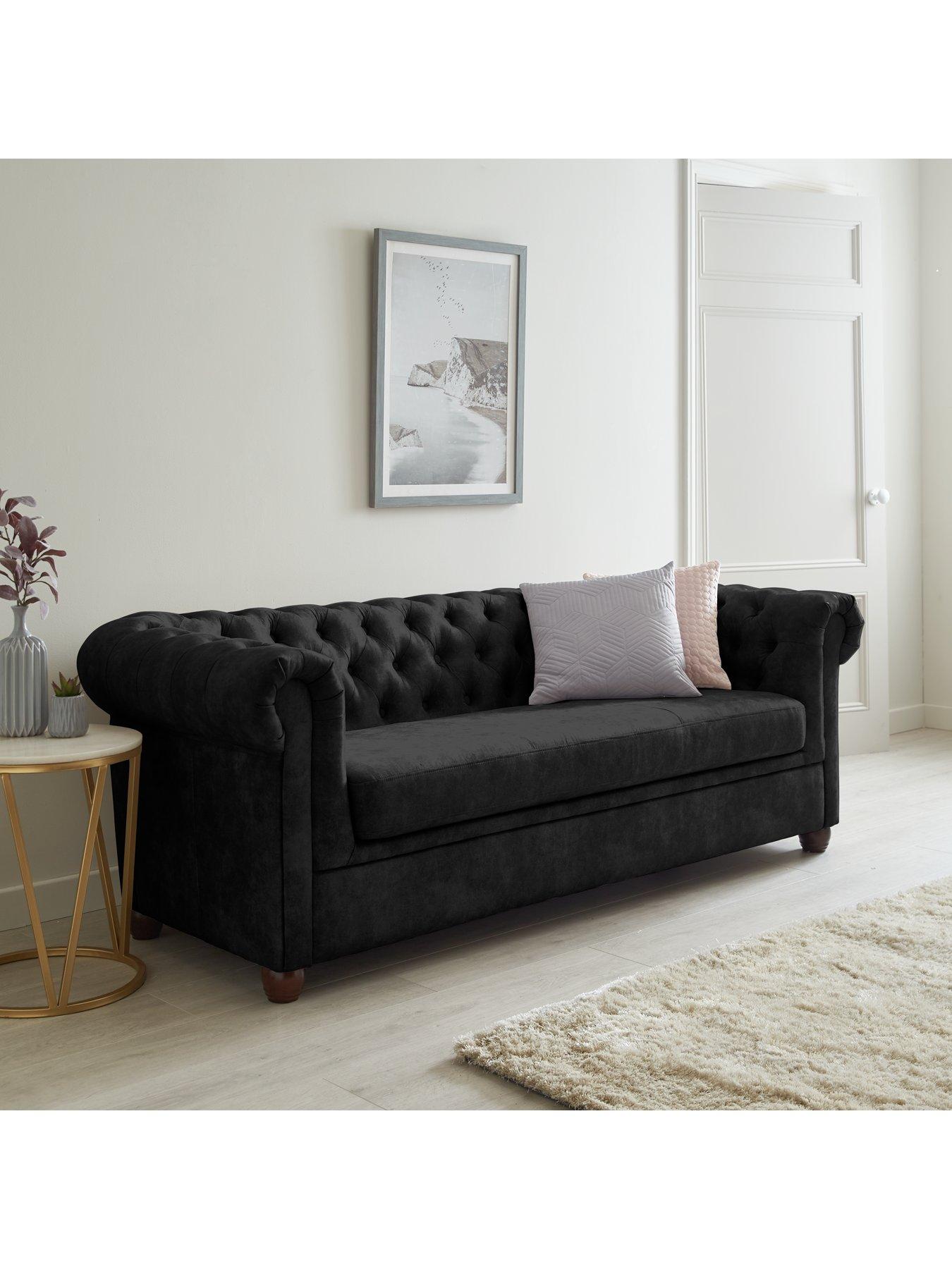  image of very-home-chester-chesterfieldnbspleather-looknbsp3-seater-sofa-blacknbsp--fscreg-certified