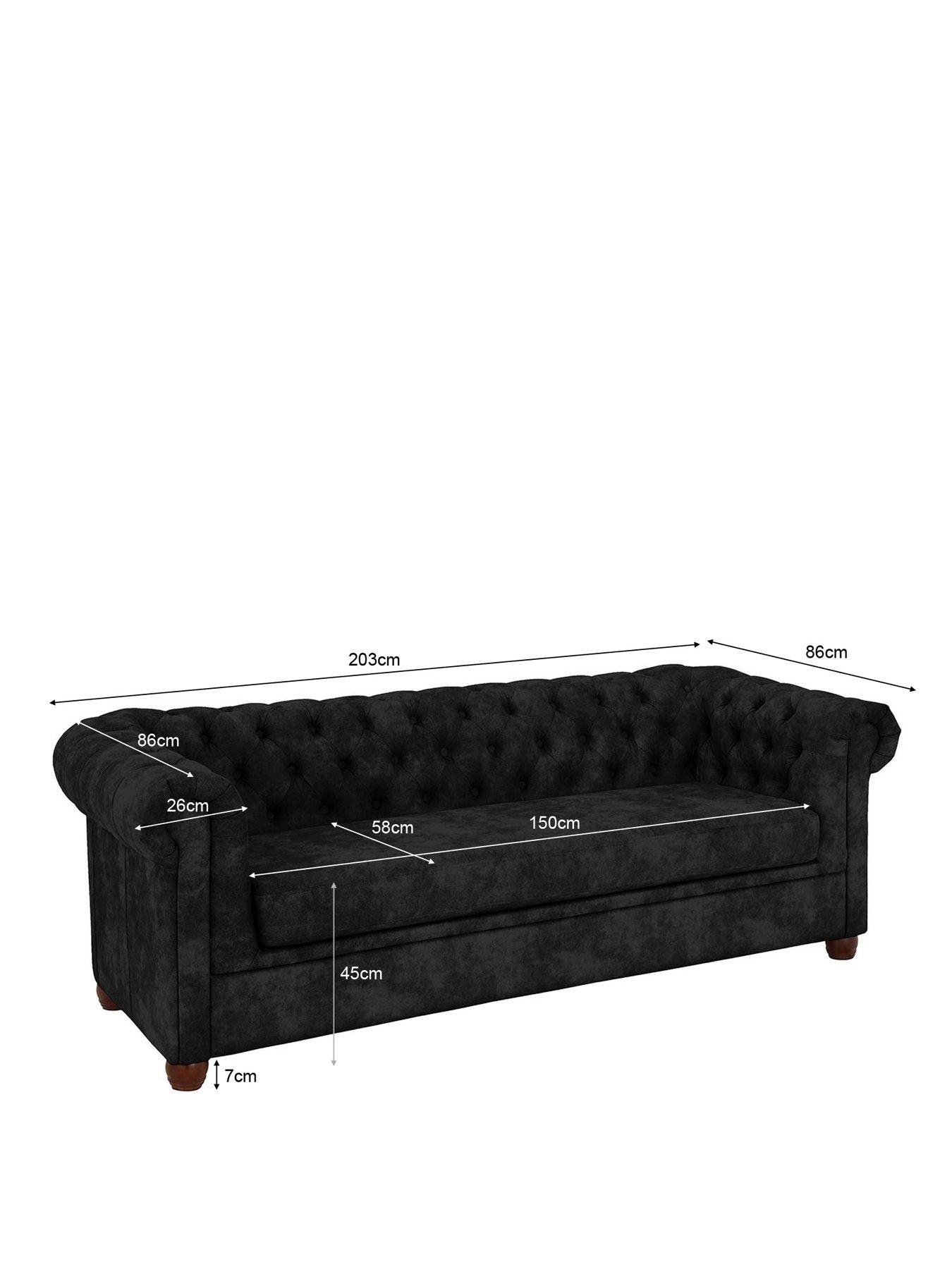 Image 6 of 7 of The Very Collection Chester Chesterfield&nbsp;Leather Look&nbsp;3 Seater Sofa - Black&nbsp;- FSC&reg; Certified