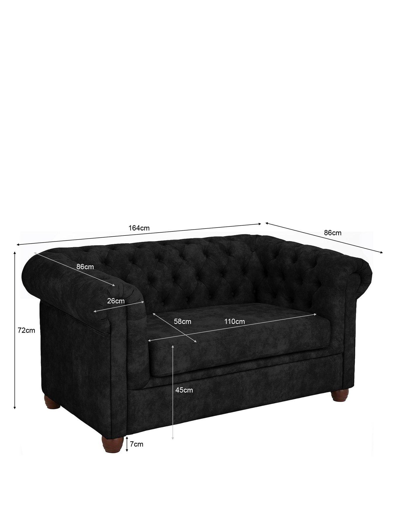 Image 6 of 7 of The Very Collection Chester Chesterfield&nbsp;Leather Look 2 Seater Sofa - Black&nbsp;- FSC&reg; Certified