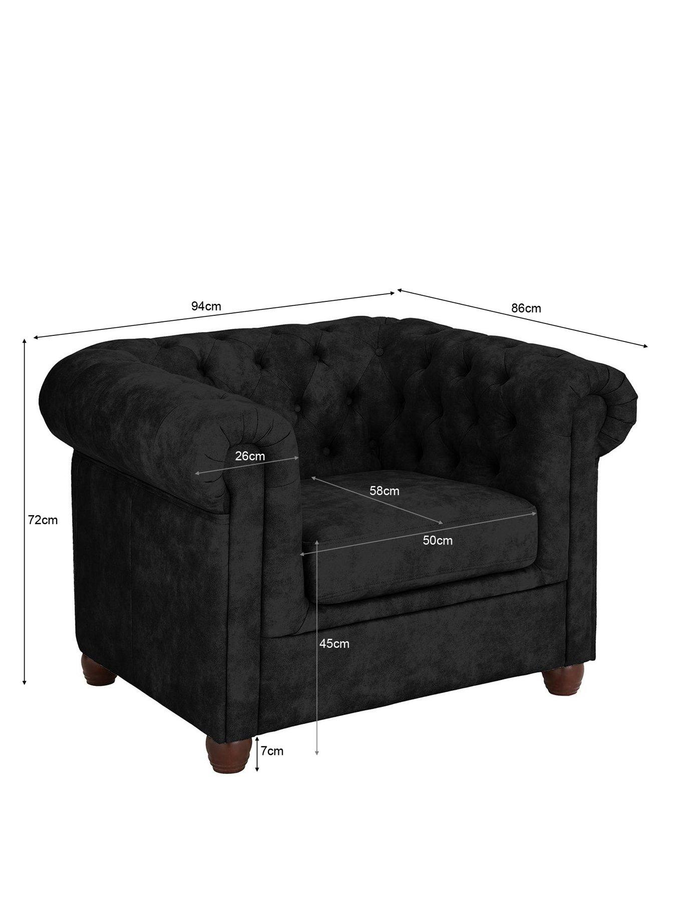 Image 6 of 7 of Very Home Chester Chesterfield&nbsp;Leather Look&nbsp;Armchair - Black&nbsp;- FSC&reg; Certified