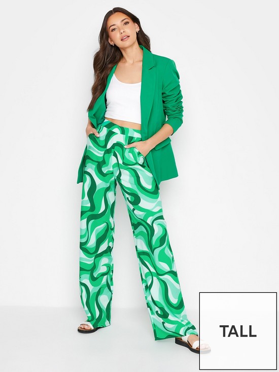 back image of long-tall-sally-swirl-wide-leg-trouser-green