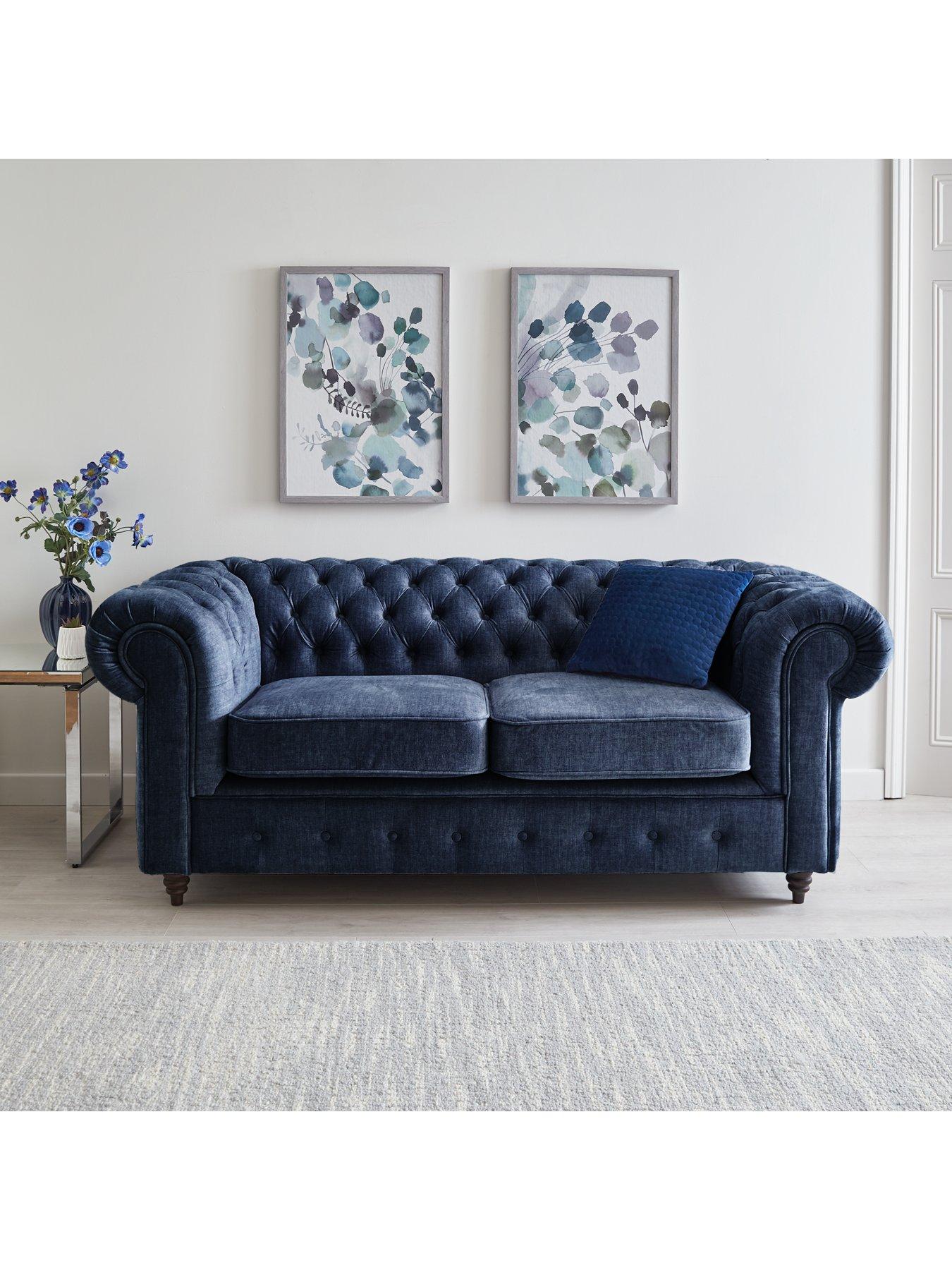 The Very Collection Laura Chesterfield Fabric 2 Seater Sofa - Grey - FSC® Certified