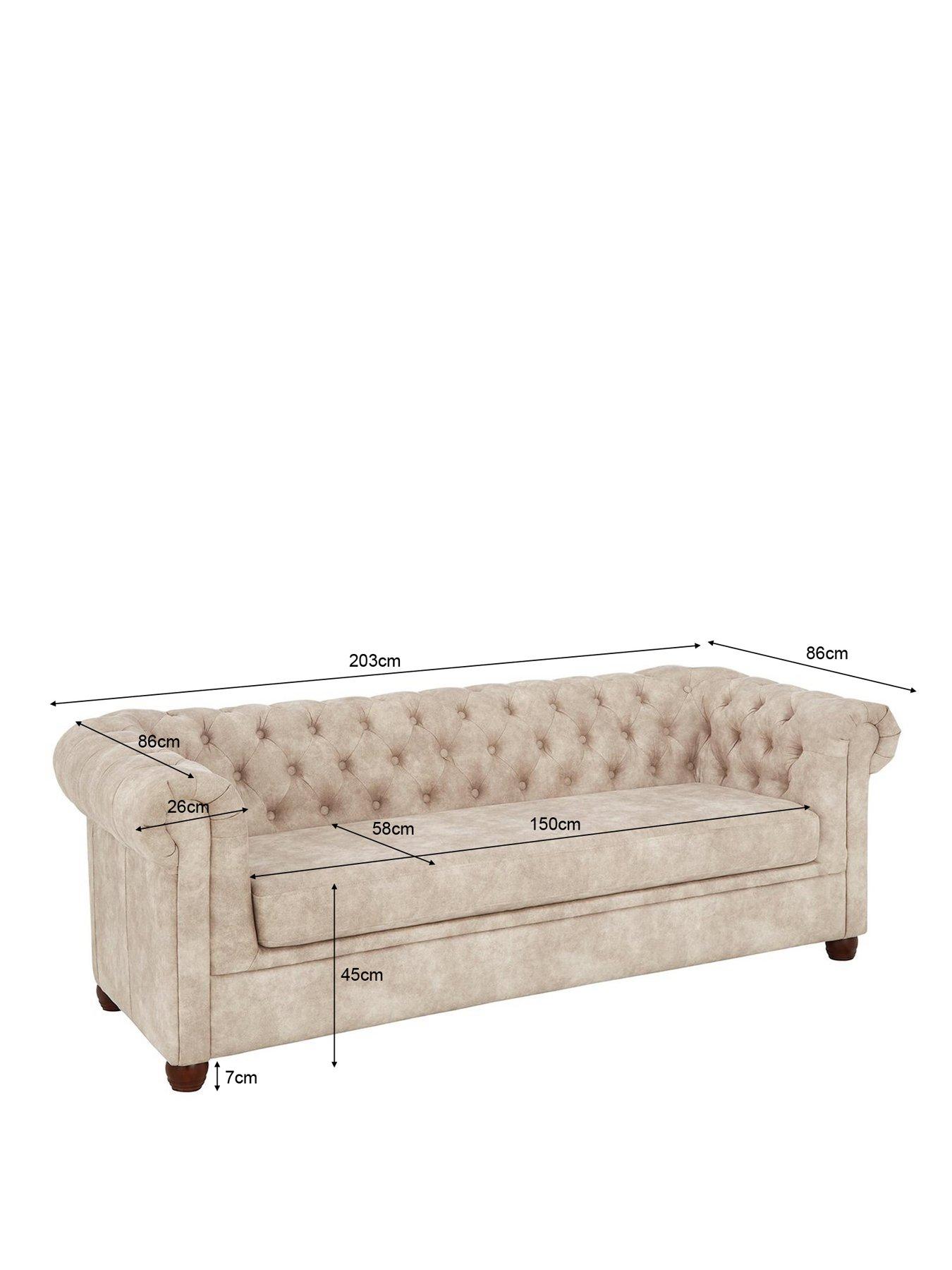 Image 5 of 6 of The Very Collection Chester&nbsp;Leather Look&nbsp;3 Seater Sofa - Pebble&nbsp;- FSC&reg; Certified