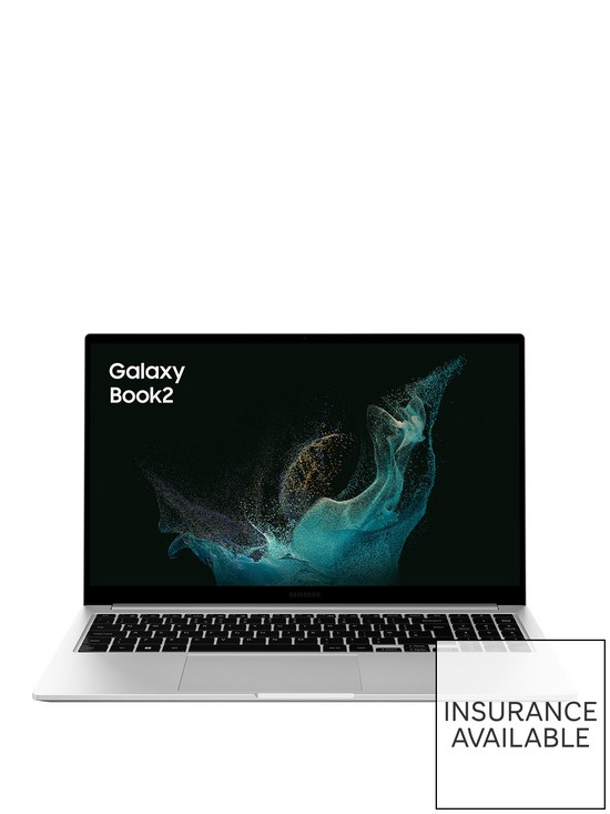 front image of samsung-galaxy-book-2-laptop-156in-fhd-intel-core-i3-8gb-ram-256gb-ssd-silver