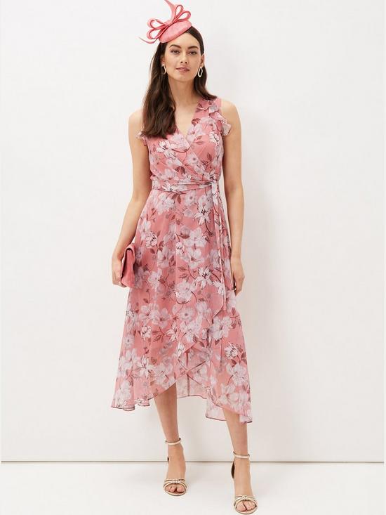 front image of phase-eight-phase-8-rubith-tiered-skirt-dress-pinkmulti
