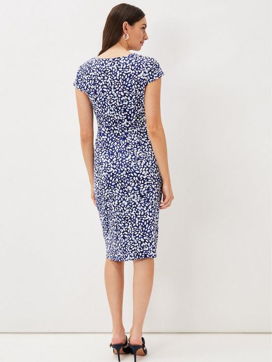 stillFront image of phase-eight-phase-8-brooke-printed-wrap-dress-blues