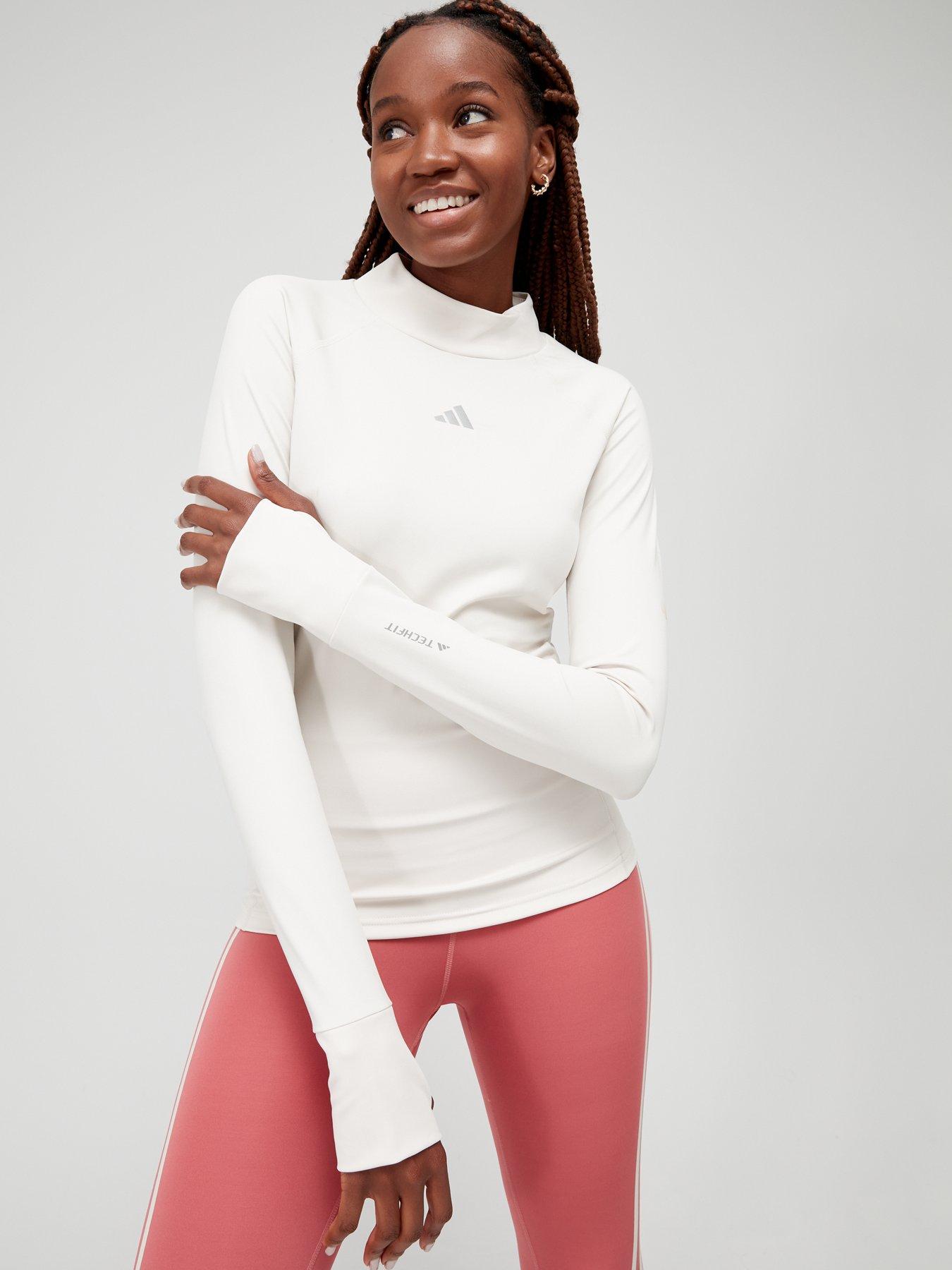 adidas Techfit AEROREADY Warm Long Sleeve Training Top - Beige, Women's  Training