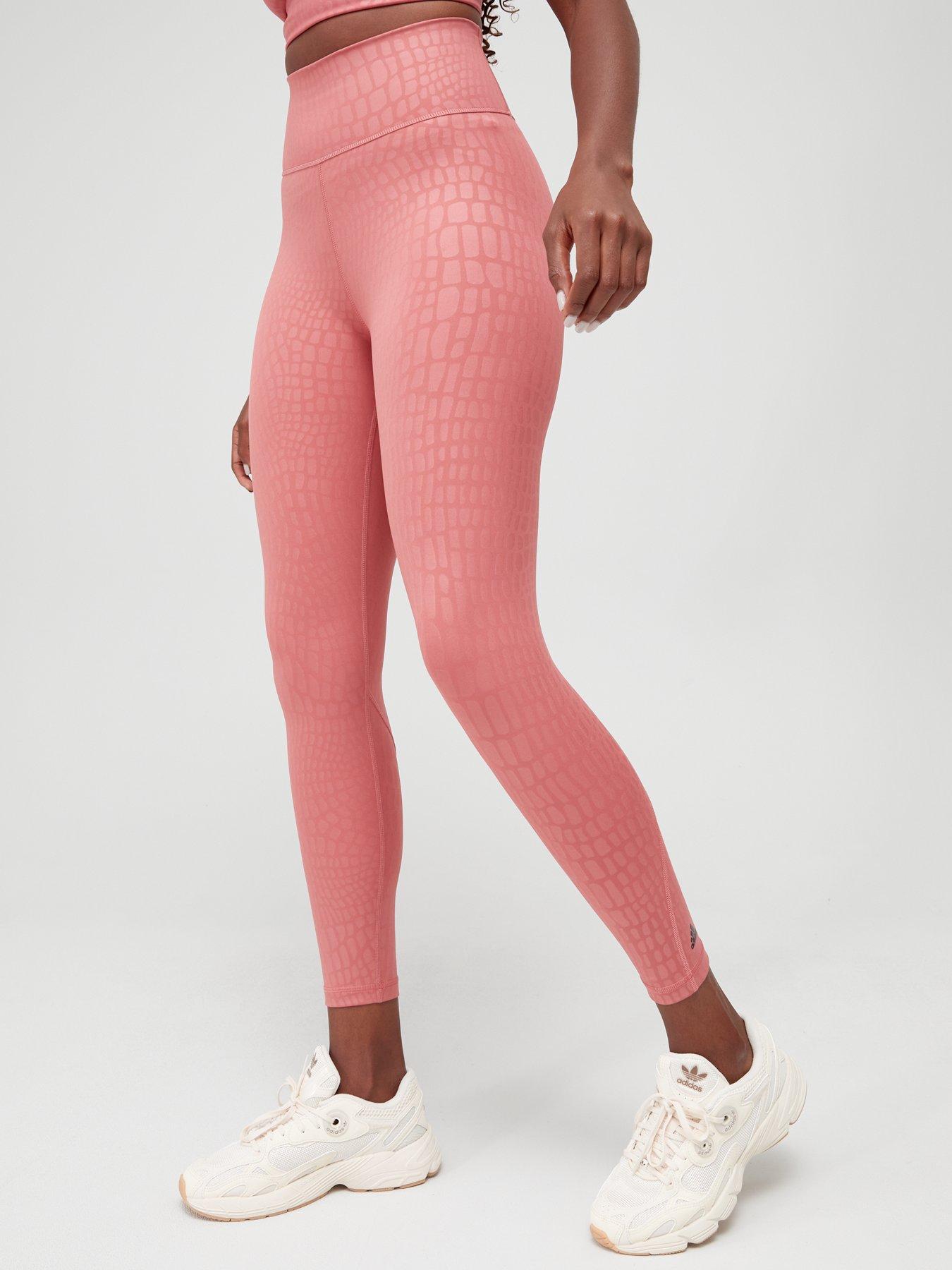 ADIDAS Women's pants 7/8 Tight Alpha Skin Leggings Grey Neon Pink GC8222 XS  NWT