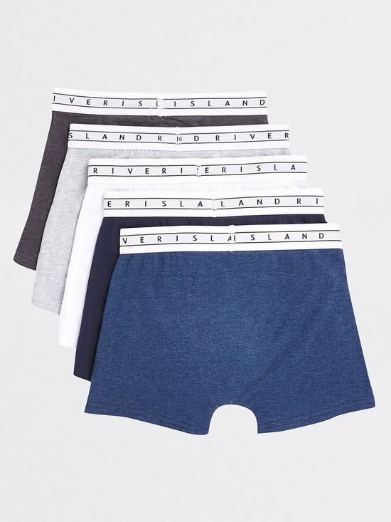 back image of river-island-navy-5pk-boxer-w