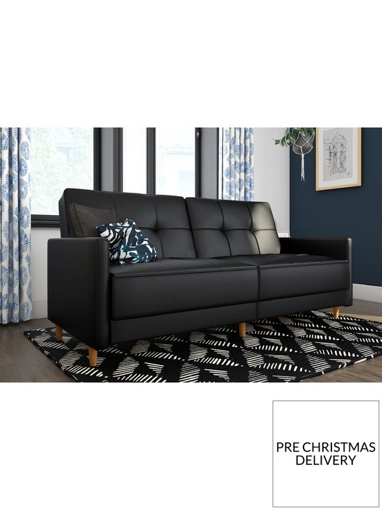 front image of andora-faux-leather-sofabed