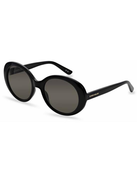 back image of karen-millen-black-round-sunglasses