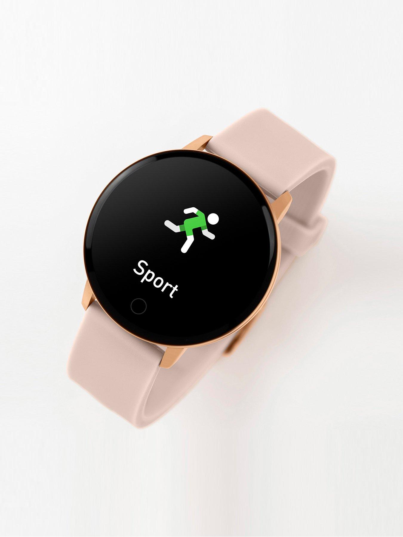 Series 5 Smart Watch with Heart Rate Monitor Colour Touch Screen and Nude Pink Silicone Strap