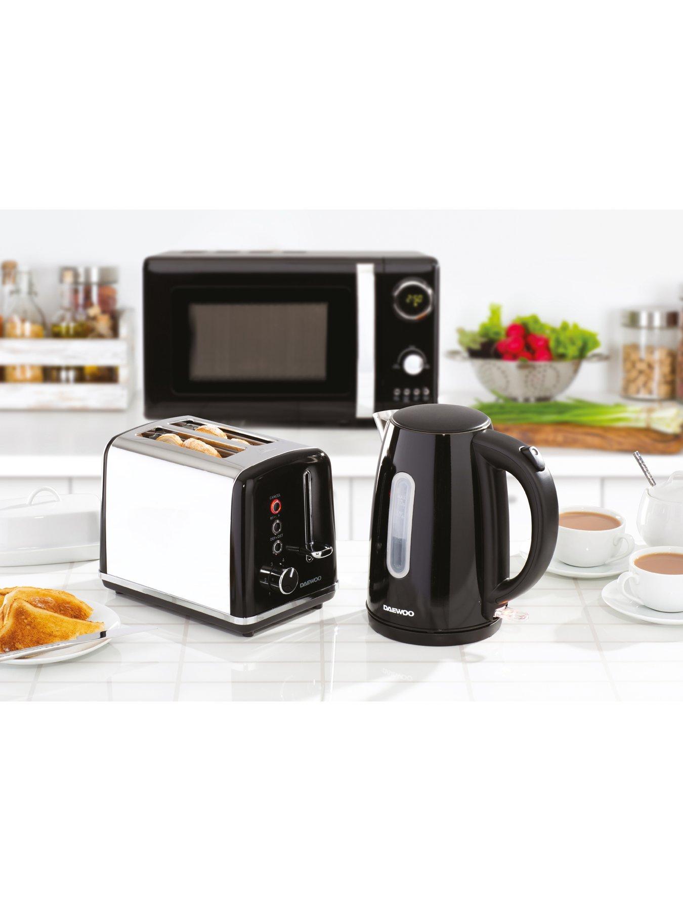 Mussen Kitchen Combo Set Cordless Kettle Jug and 2 Slice Toaster Black –