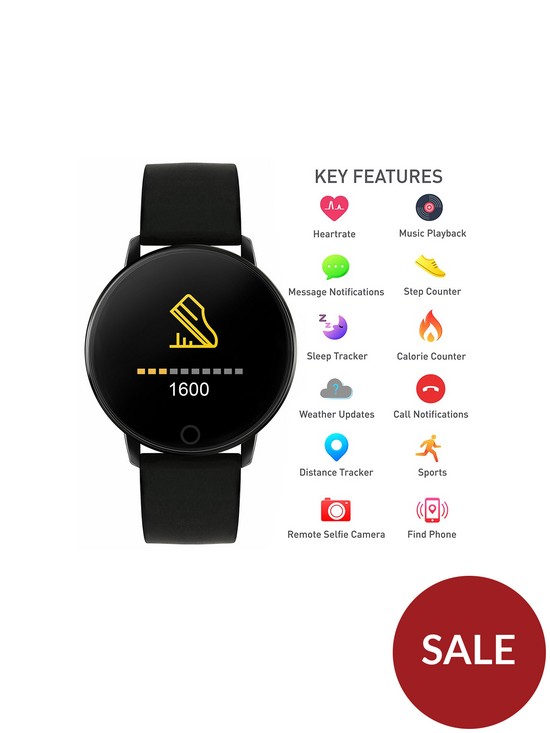 stillFront image of reflex-active-series-5-smart-watch-with-heart-rate-monitor-colour-touch-screen-and-black-silicone-strap