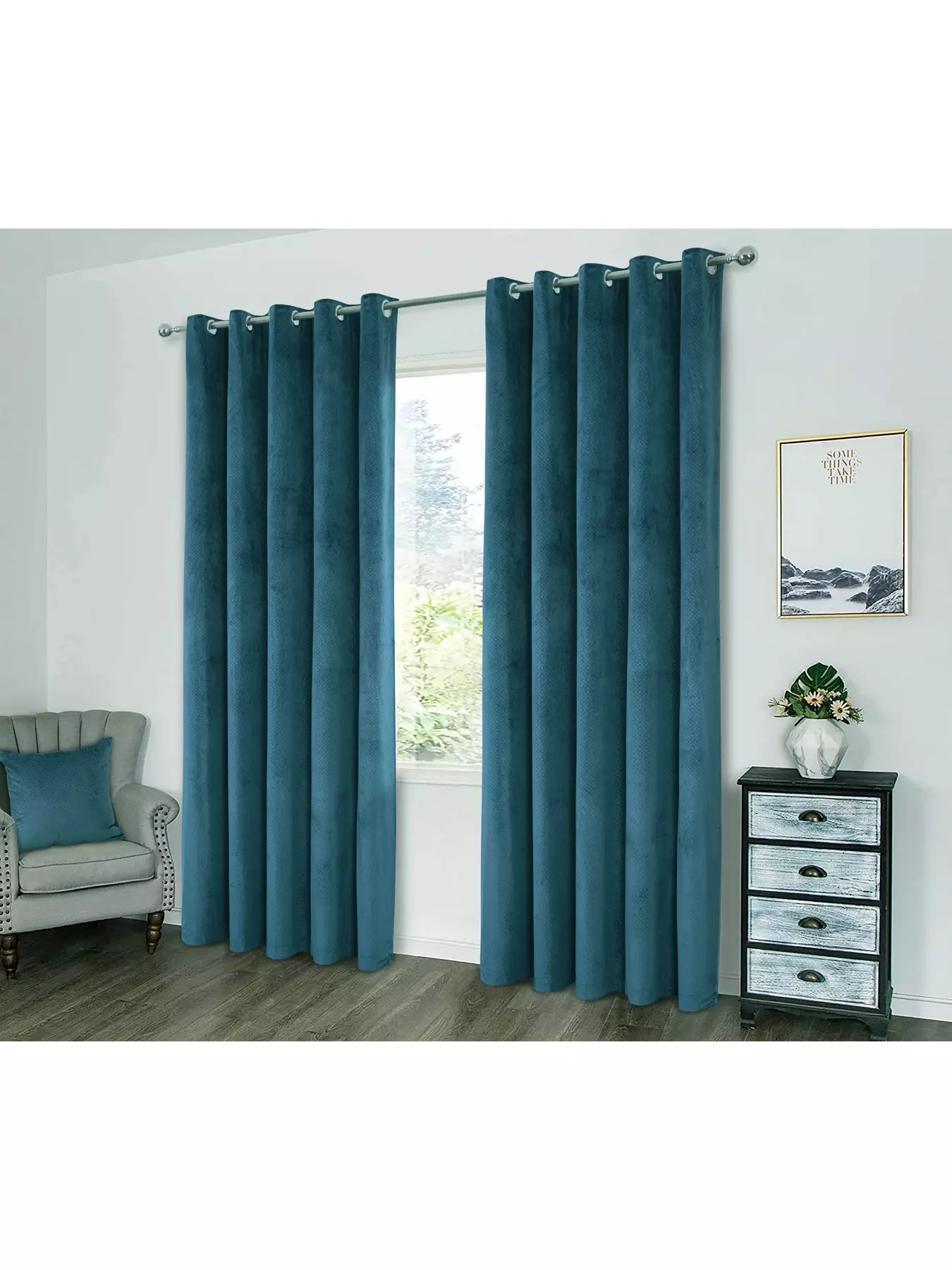 Asha Recycled Velour Lined Eyelet Curtains from Love My Window
