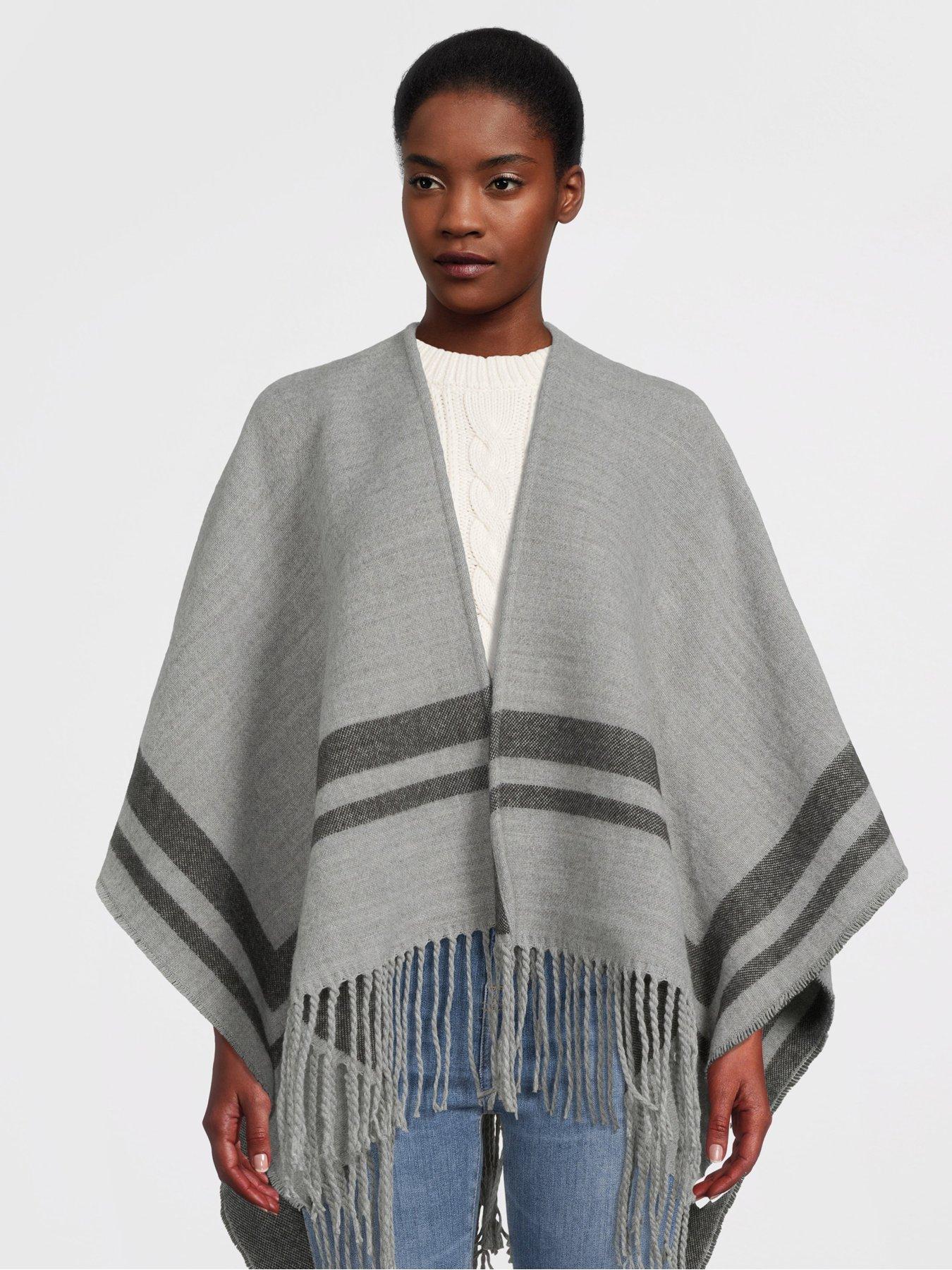  image of v-by-very-stripe-detail-woven-wrap-greyblack