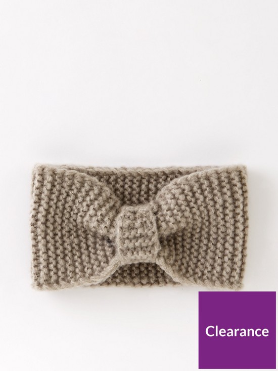 front image of v-by-very-knitted-headband-taupe