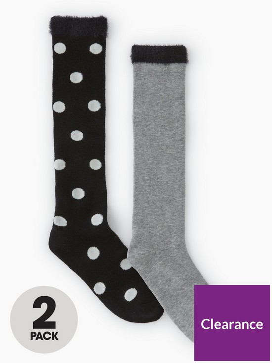 front image of everyday-welly-socks-2-pack-mono