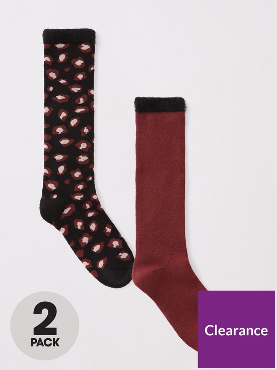 front image of everyday-welly-socks-2-packnbsp--burgundy