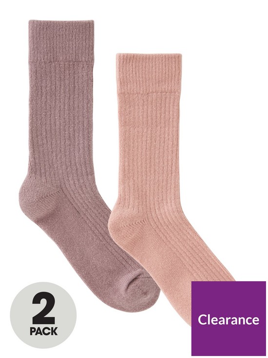 front image of everyday-soft-rib-lounge-sock-2-packnbsp--pinklilac