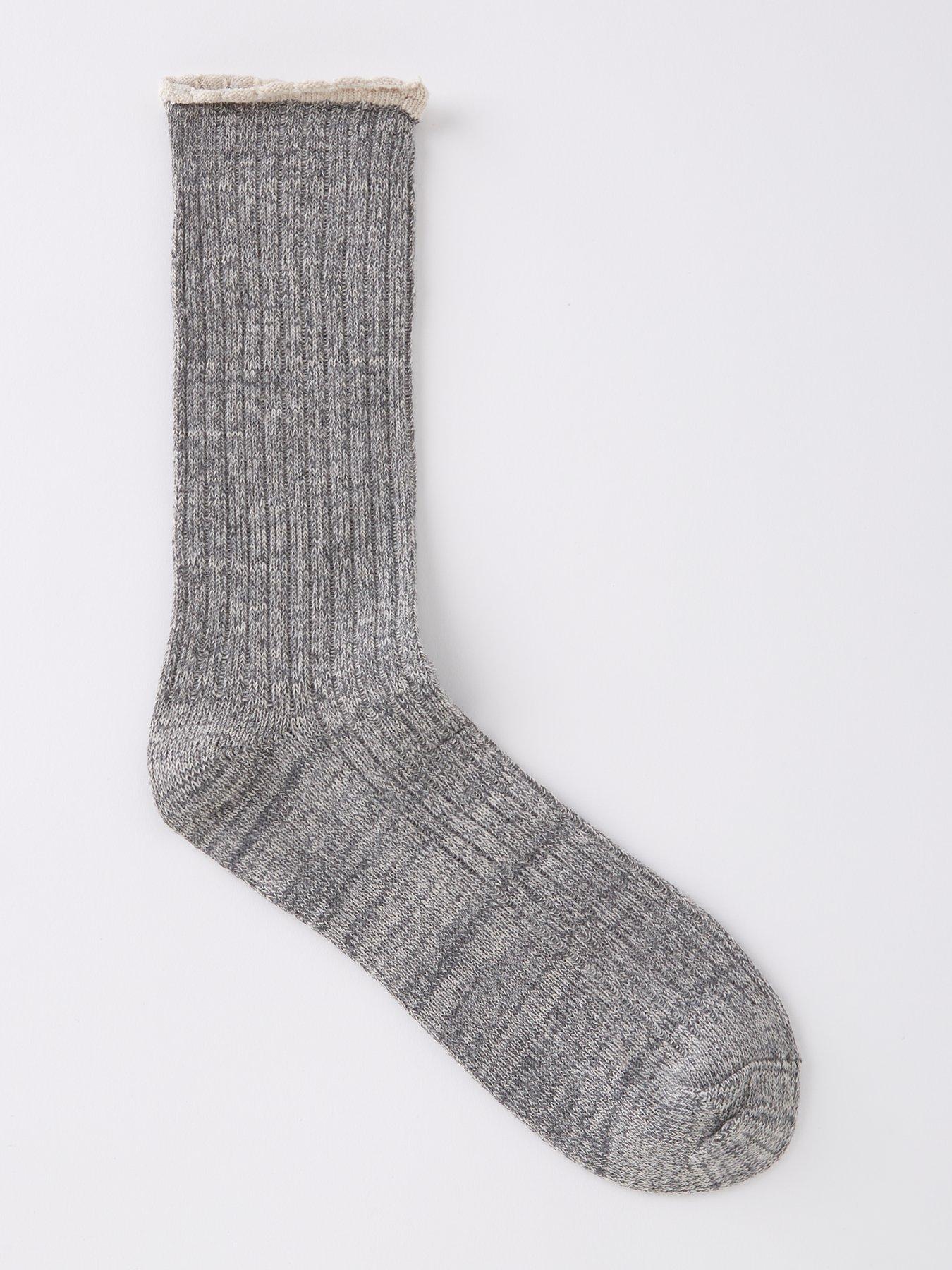 image of everyday-casual-rib-lounge-sock-2-packnbsp--grey
