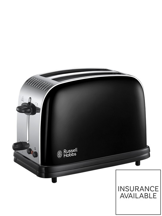 front image of russell-hobbs-2-slice-toaster-stainless-steel-black-liftamplook