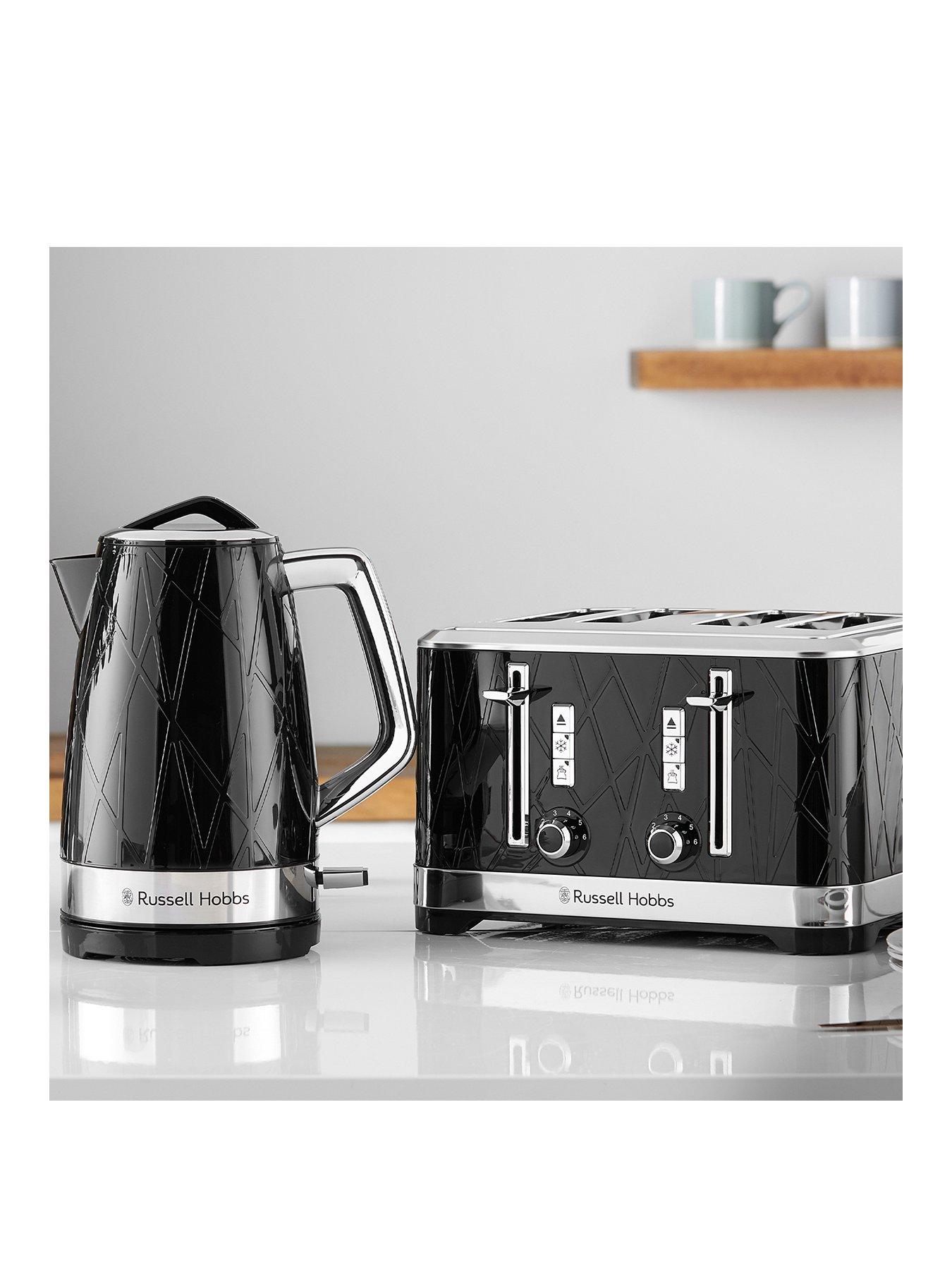 Russell Hobbs Structure Kettle & 4Slice Toaster Bundle Black