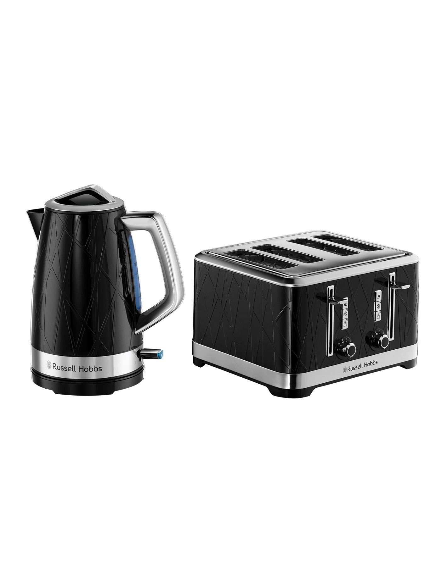 Russell Hobbs Structure Kettle & 4Slice Toaster Bundle Black