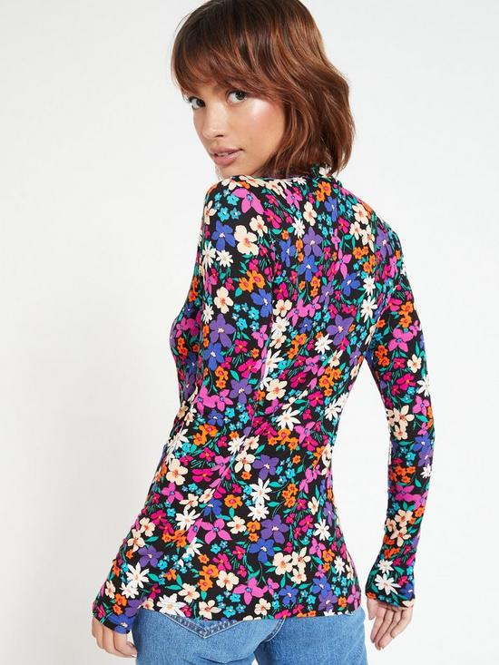 stillFront image of everyday-turtle-neck-long-sleeve-top-floral