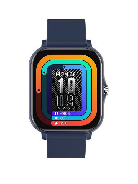 french-connection-full-touch-screen-with-curved-metal-body-blue-silicone-unisex-smart-watch