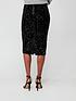  image of v-by-very-velvet-sequin-midi-skirt-black