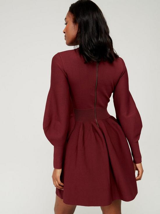 stillFront image of ted-baker-naydine-balloon-sleeve-fitted-skate-dress-purple