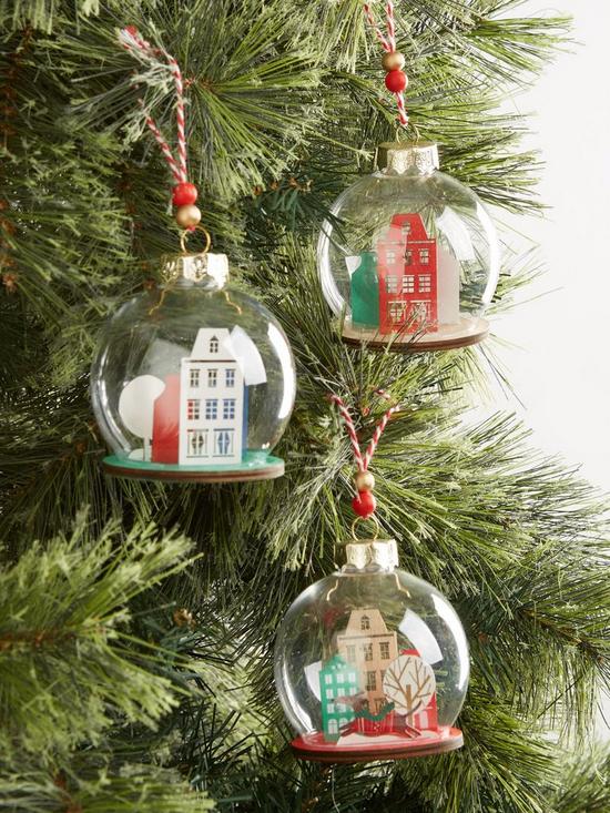 front image of set-of-3-8-cm-dome-christmasnbspbaubles-with-house-scenes