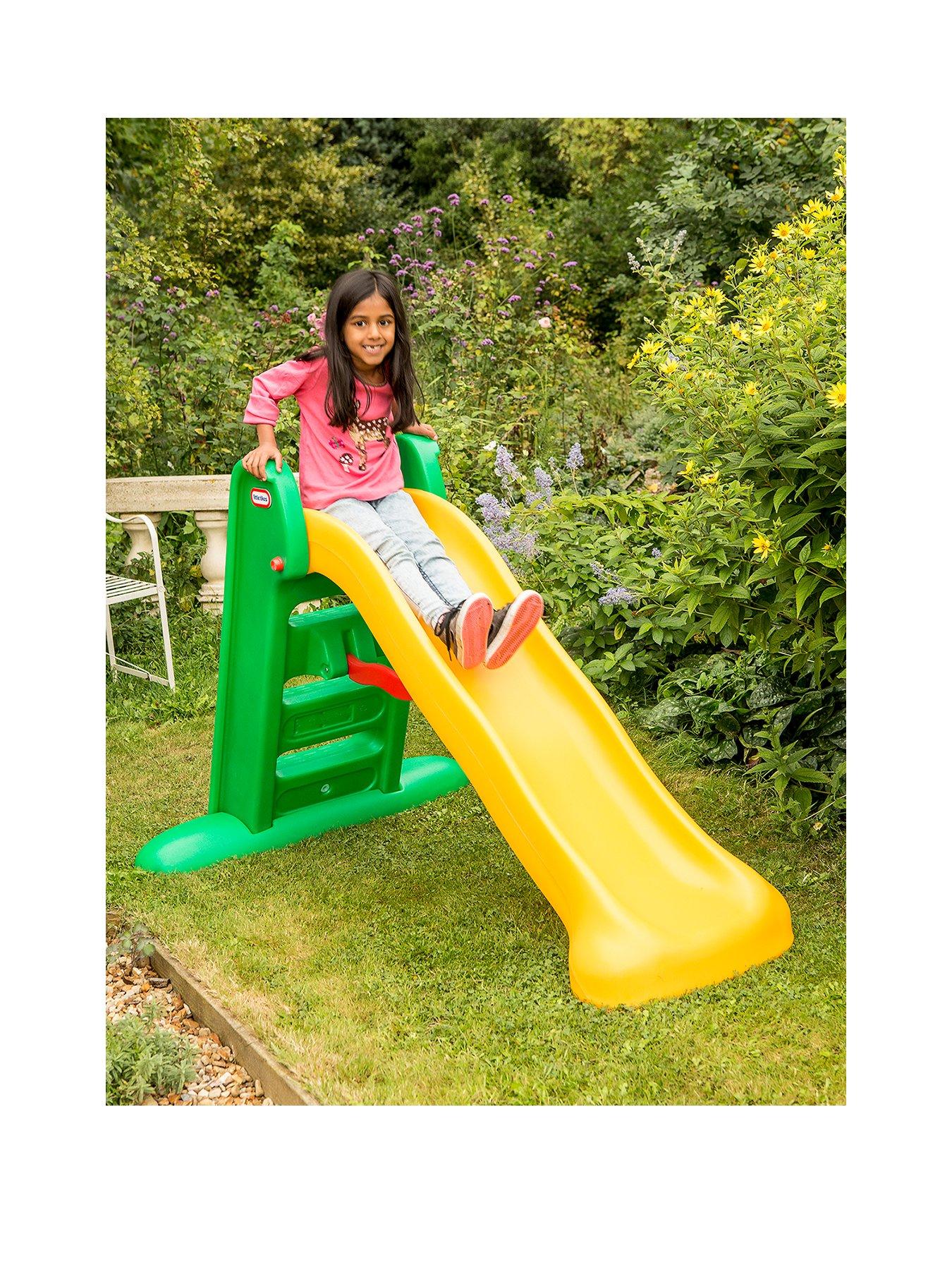 Image 1 of 6 of Little Tikes Easy Store Slide - Green/Yellow