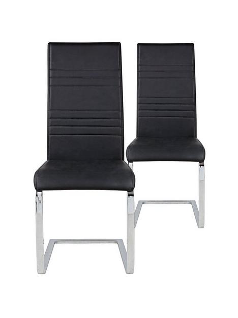 very-home-pair-of-jet-faux-leather-cantilever-dining-chairs-black