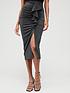  image of v-by-very-metallic-ruffle-midi-skirt-black