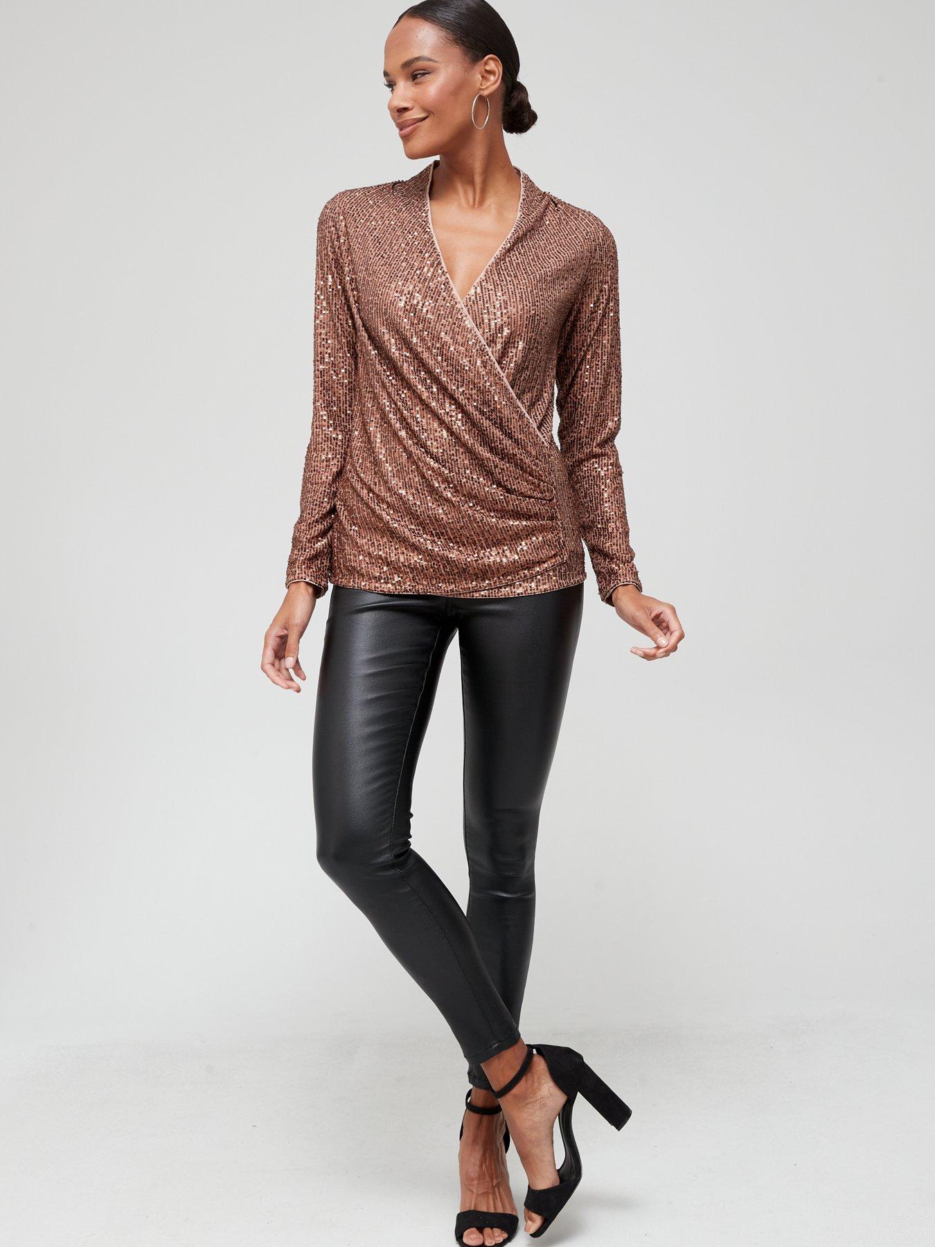 V by store very sequin top