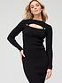  image of v-by-very-cut-out-contour-knit-midi-dress-black