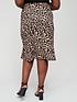  image of v-by-very-curve-ruched-side-split-jersey-skirt-animal-print