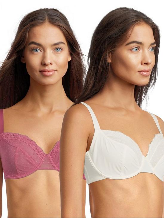 front image of dorina-theo-2-pack-underwired-non-padded-bra-pinkivory