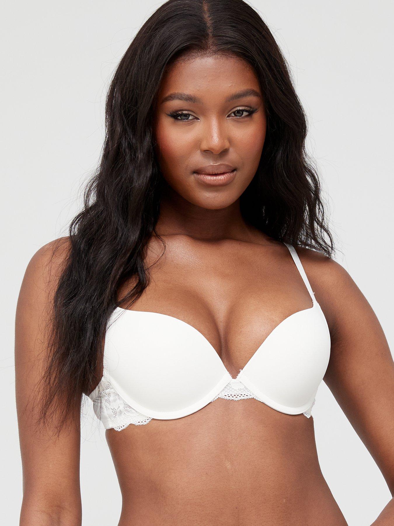 Yours 2 Pack Plunge Microfibre Bra - Black/White