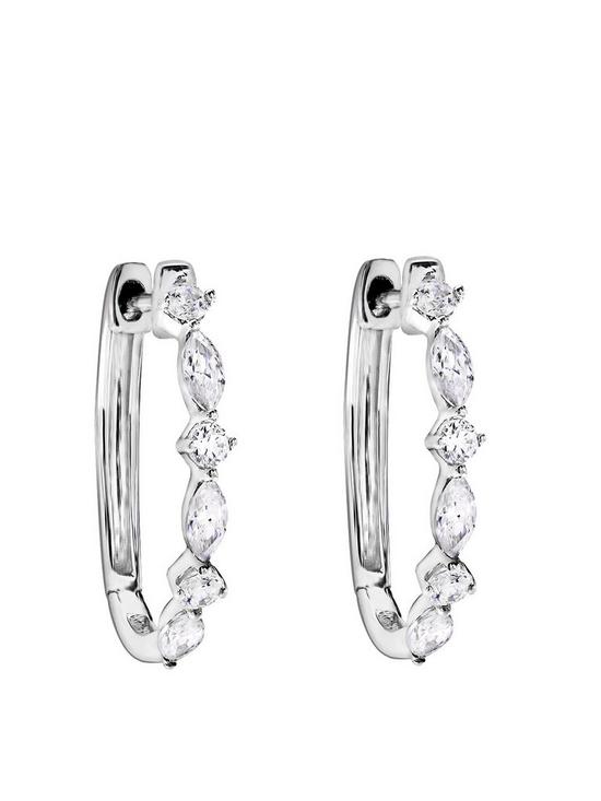 front image of created-brilliance-rose-created-brilliance-9ct-white-gold-052ct-lab-grown-diamond-hoops